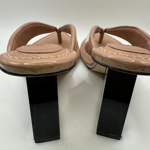 New Kardashian Good American Clear Wedge Sandals Dusty Patent Size 9 Women $200 - Picture 7 of 10